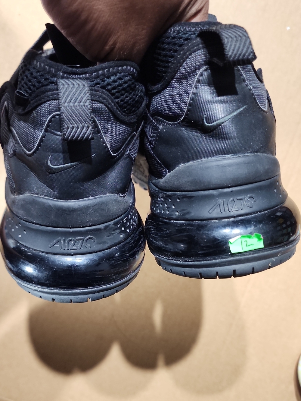 Nike Air Max 270 Bowfin Triple Black Sneakers Sz 12 - Picture 4 of 10